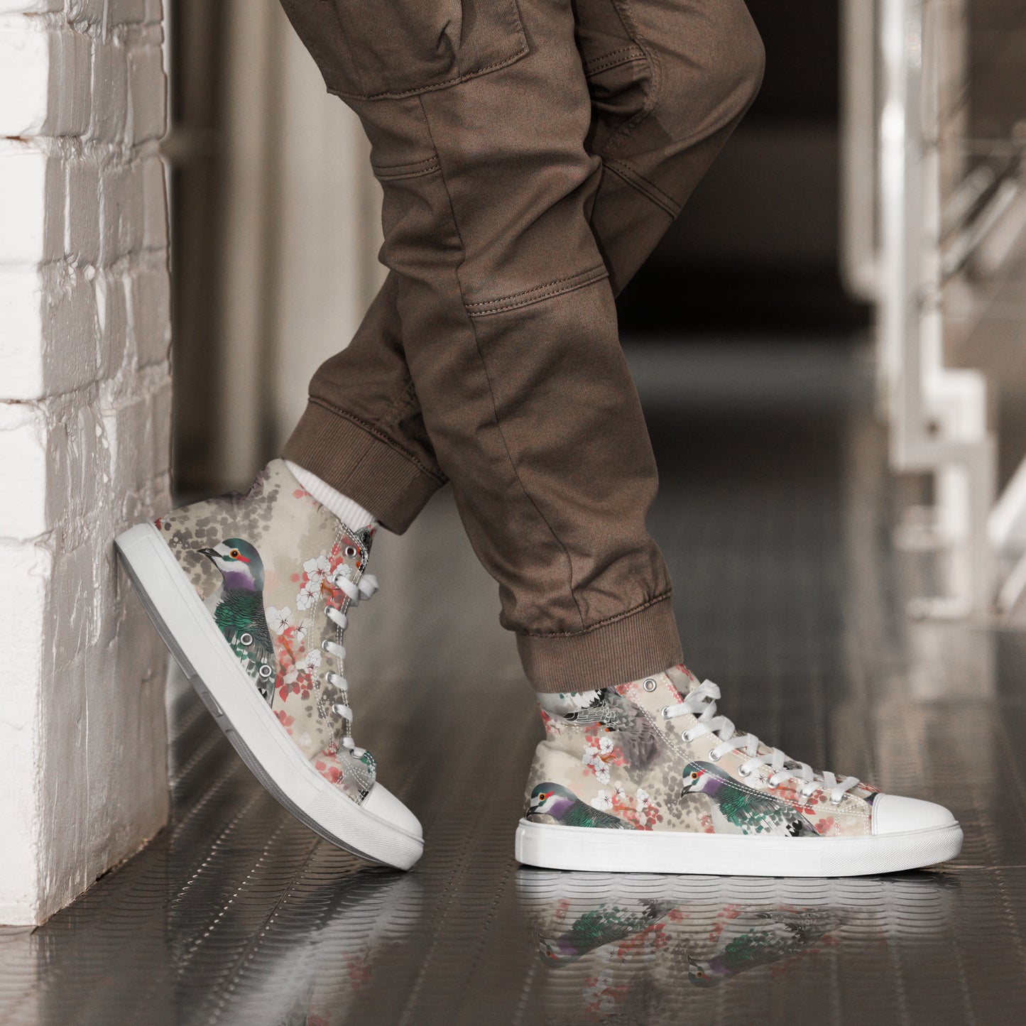 Flutter Feet:  Men’s high top canvas shoes