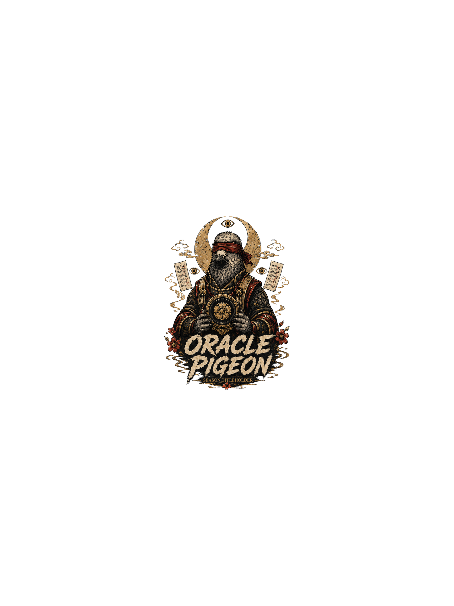 Oracle Pigeon — Seasonal Titleholder Shirt transparent production artwork