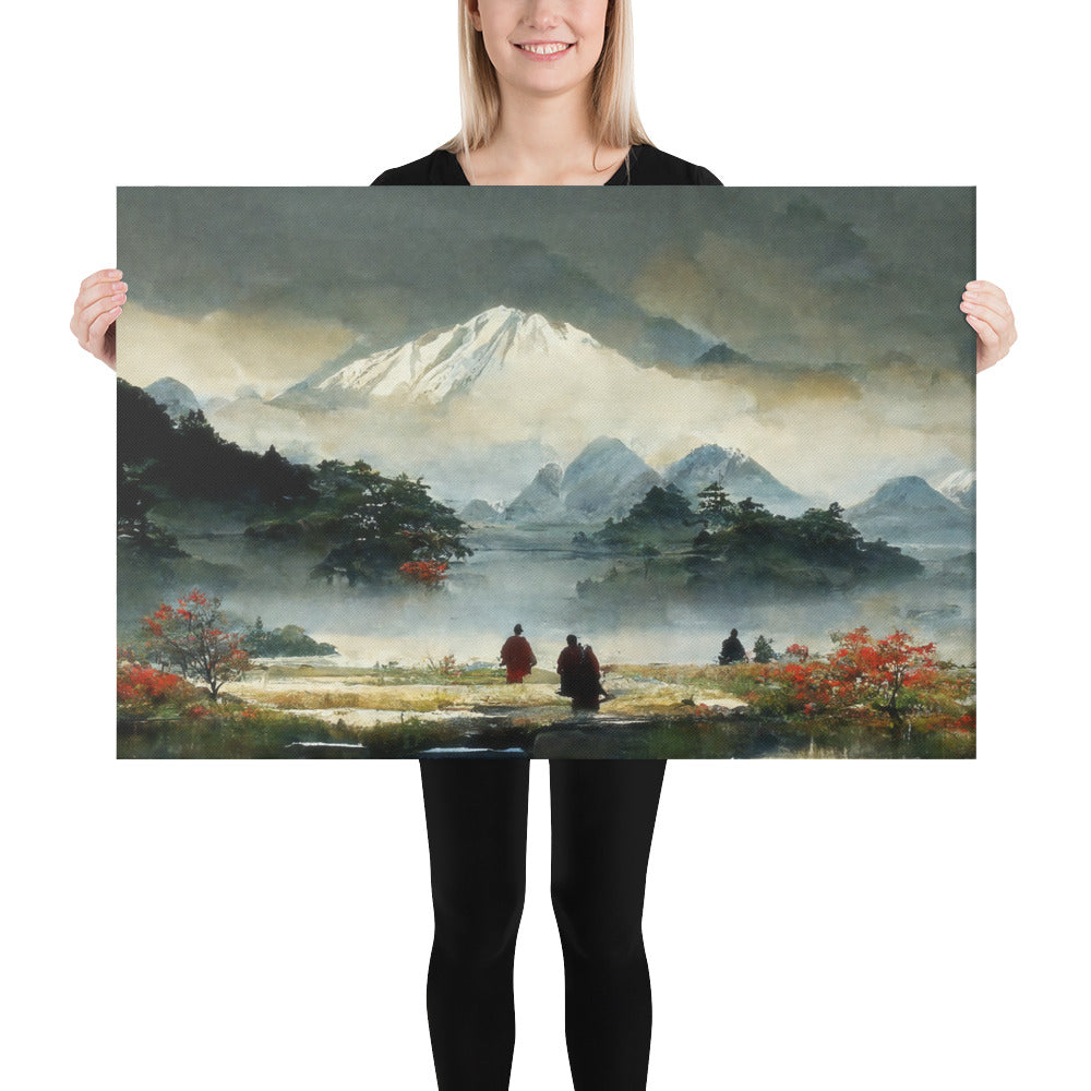 "Journey to the Mountain" Digital Print on Canvas - AI Generated Landscape